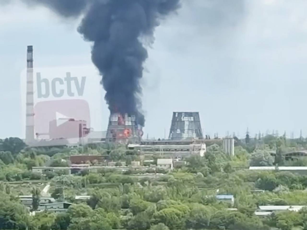 Под Киевом загорелась ТЭЦ