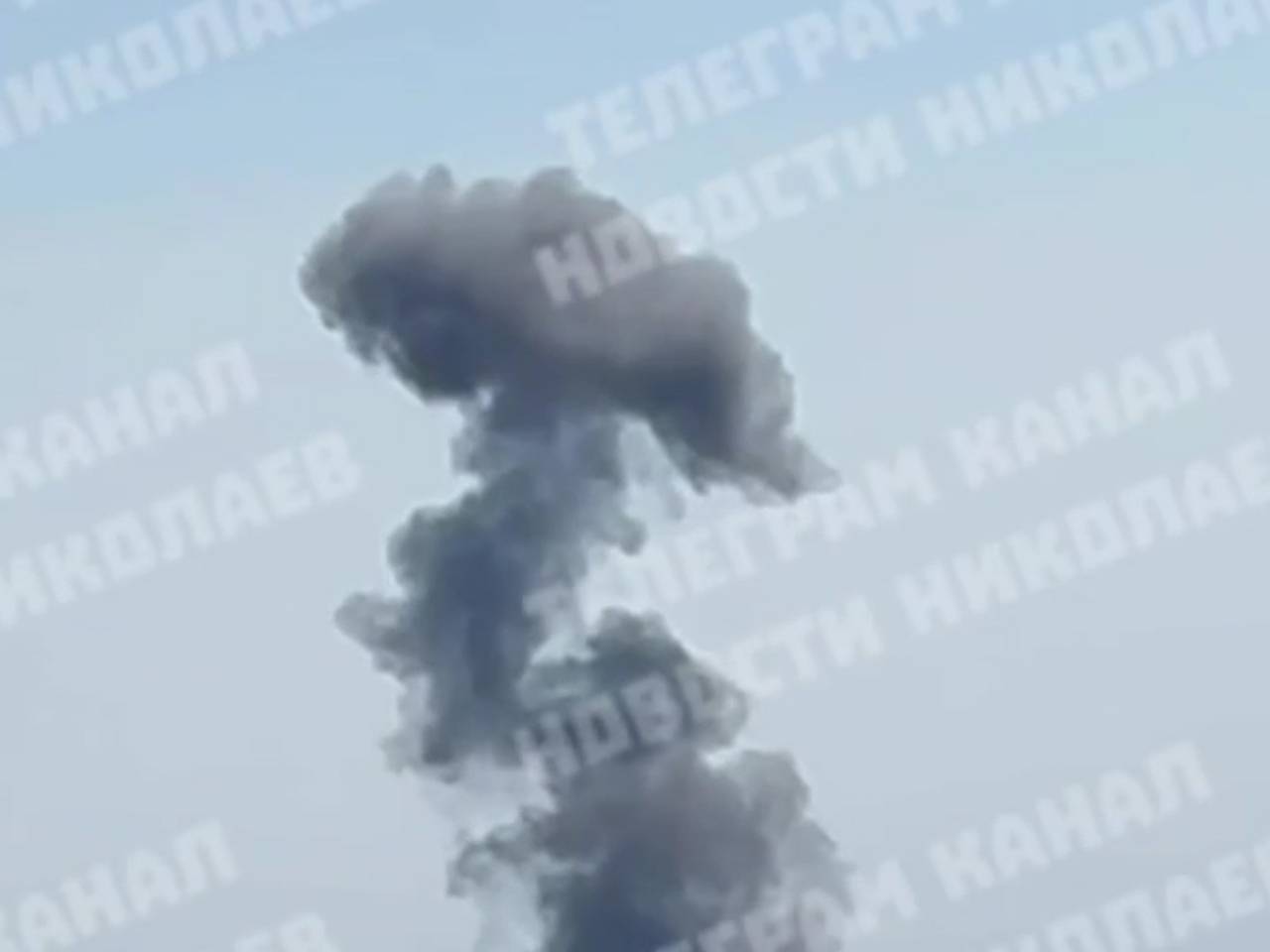 Появилось видео с места ударов по Николаеву